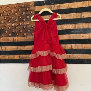 Joyfolie Scarlet Tulle Dress with Bow girls holiday